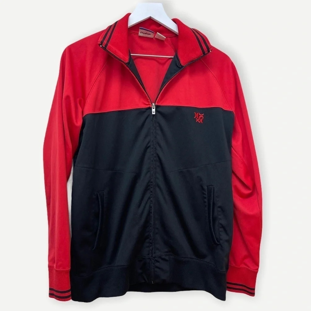 Hurley black‎ and red track jacket M